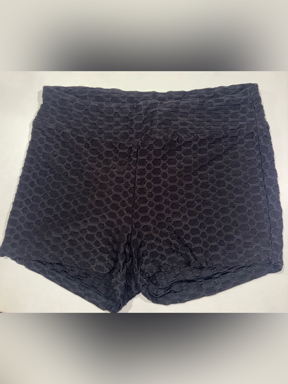 Eye Candy Black Textured Stretch Shorts